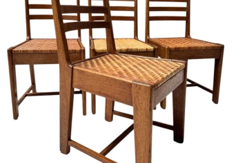 Four Modernist Art Deco Dining Room Chairs by Bas van Pelt for My Home, 1930s